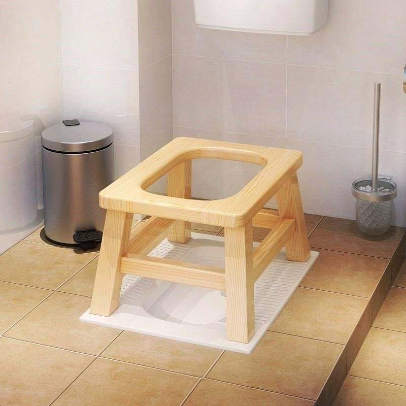 孕妇木质老人蹲坐便椅可折叠坐凳子实木大便坐厕椅便器家用上厕所