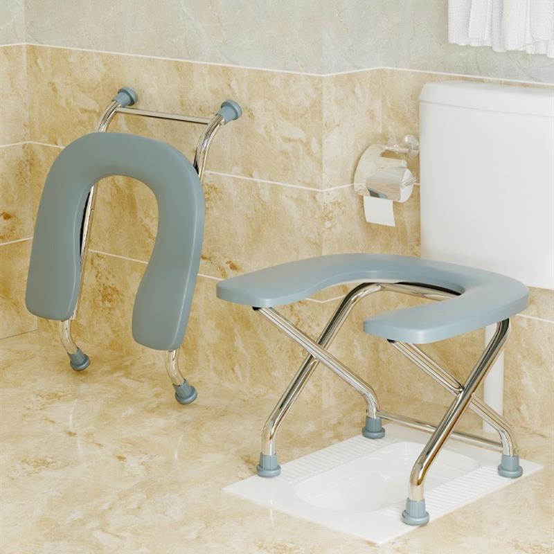 家用折叠孕妇坐便椅老人坐便器不锈钢大便坐架移动马桶蹲厕所凳