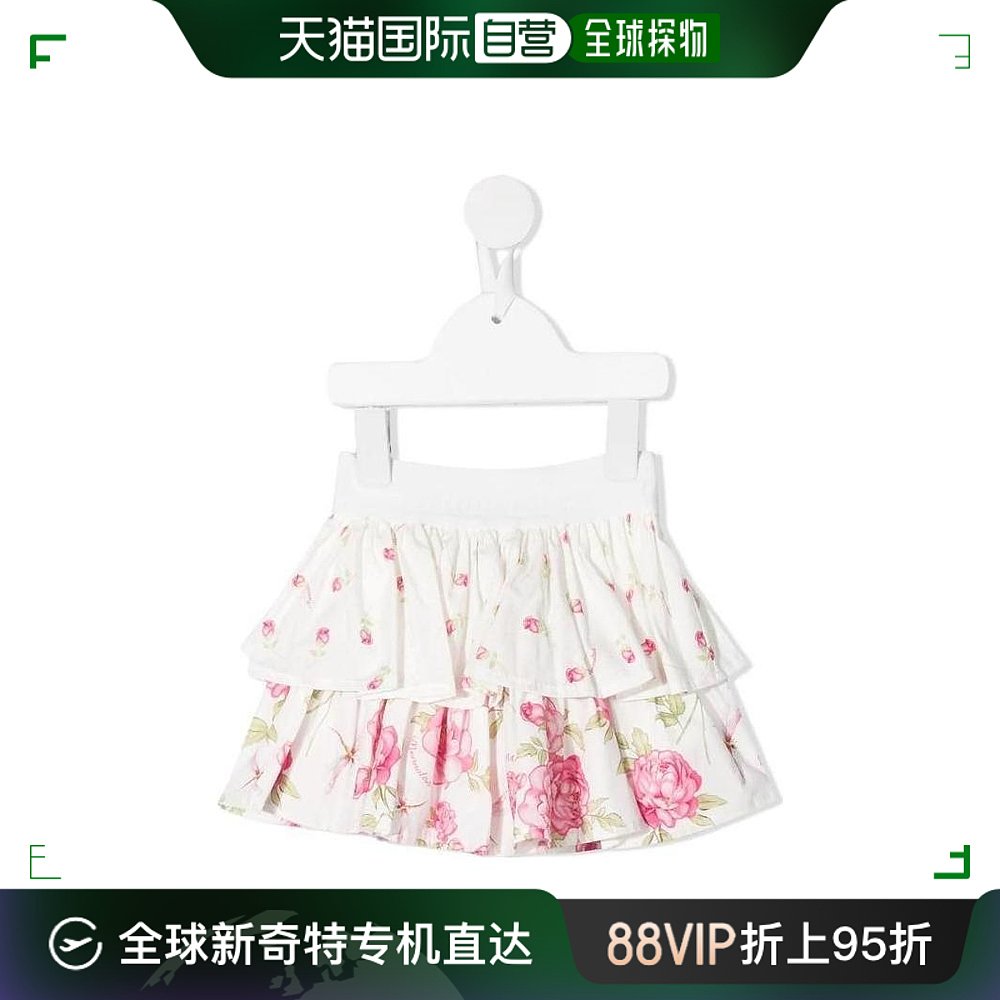 香港直邮Monnalisa 婴儿 花卉印花荷叶边半身裙童装 3177007625