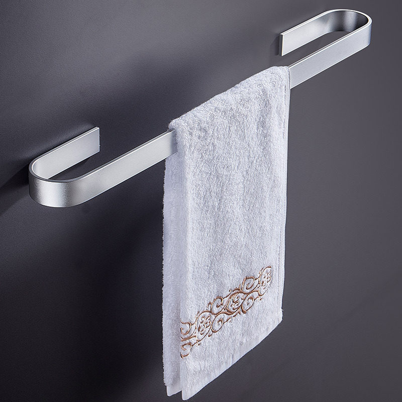 免打孔架太空铝单杆杆厕所卫生间浴室收纳置物架毛巾挂杆毛巾环