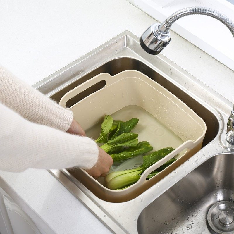 厨房移动防堵塞沥水槽加厚洗碗盆大号洗菜盆沥水篮脸盆淋水盆方形