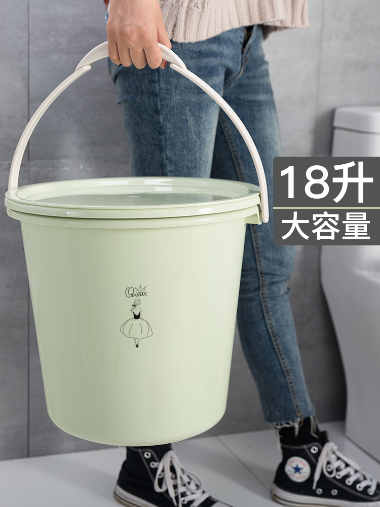 日系家用桶盆套装学生宿舍三件套洗脸盆塑料加厚手提水桶圆桶无盖