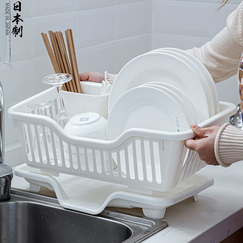 家の物语（KATEISTORY）日本进口厨房台面碗碟沥水篮水槽置物架塑