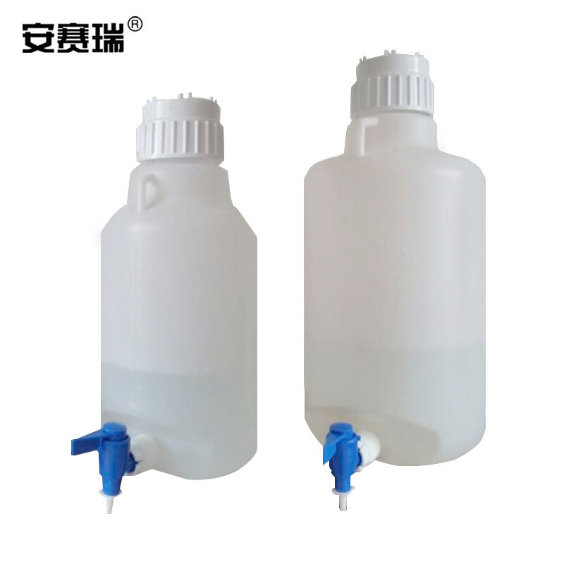 安赛瑞塑料下口瓶实验室龙头瓶带盖LDPE防漏水型放水桶酵素桶5000