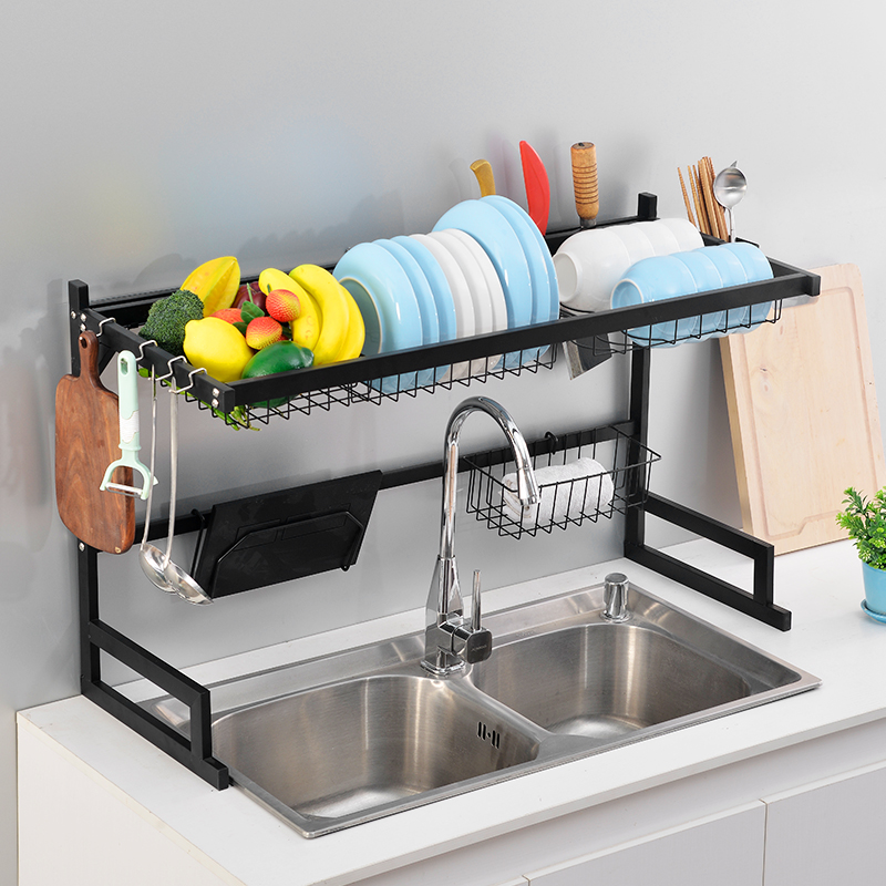 新款厨房置物架不锈钢收纳架碗碟水槽沥水晾碗架刀架多层碗盘神器