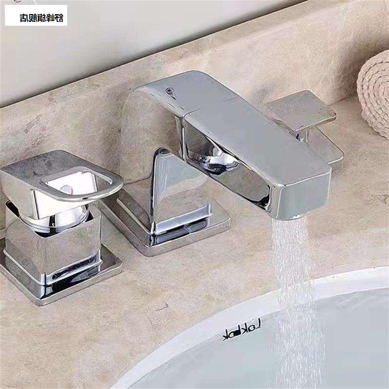 浴室柜45度角抽拉水龙头洗手盆多孔入墙套装组合三件套开关下水器