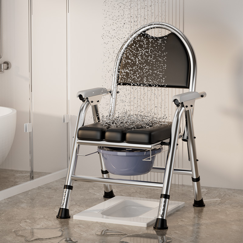 老人坐便器移动马桶凳孕妇家用结实可折叠厕所神器便携大便坐便椅