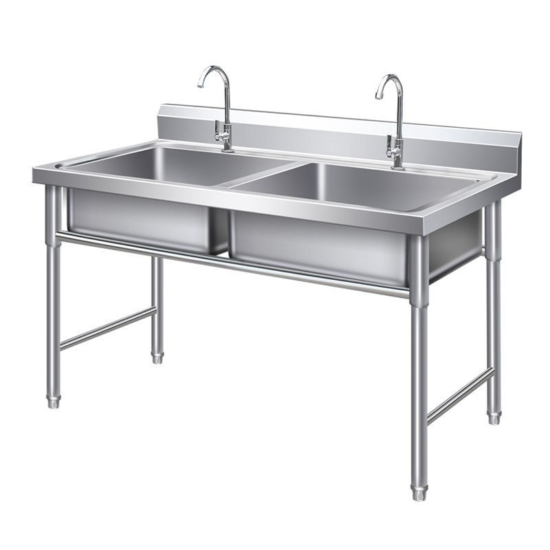 WUQA04商用不锈钢单双眼水槽厨房二连池盆家用双池水池双槽
