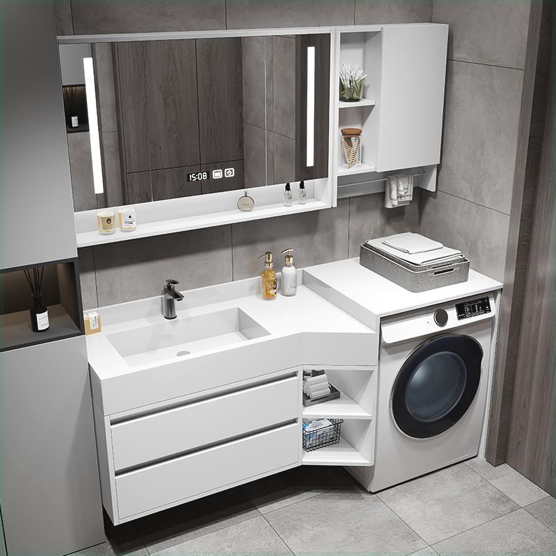 加工洗衣机一体柜卫生间小户型切角浴室柜斜角制定洗手台洗脸盆柜