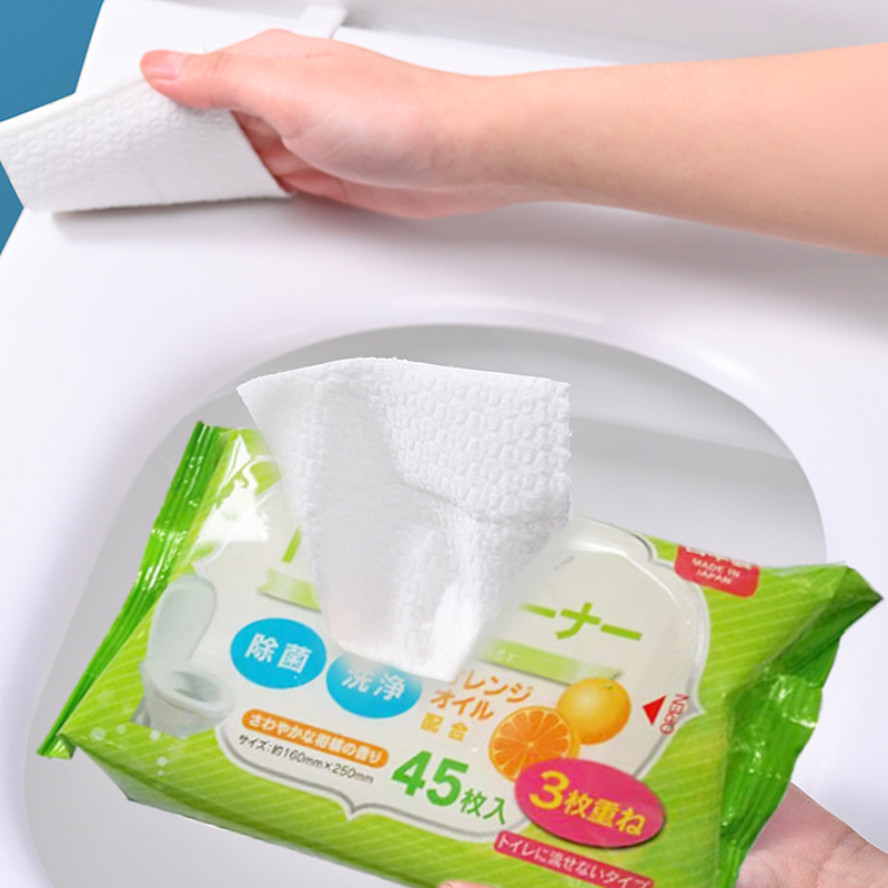日本马桶清洁湿巾卫生间擦马桶圈盖除菌可溶解厕所酒精消毒湿纸巾