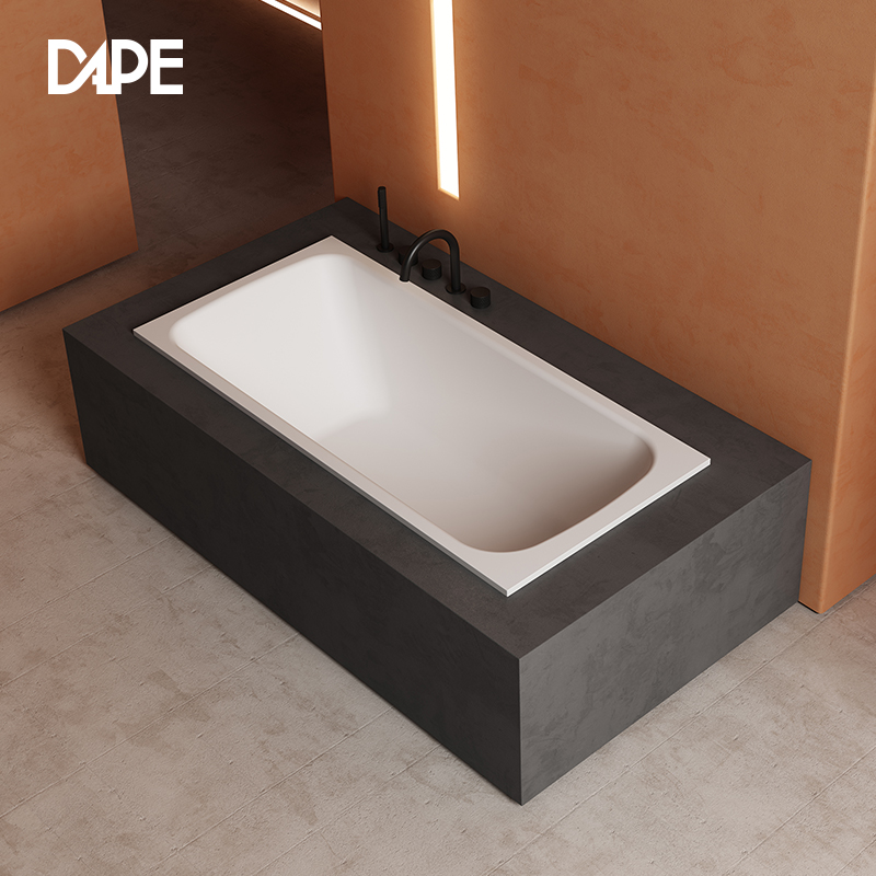 DAPE高分子人造石浴缸内嵌高端酒店民宿嵌入式长方形浴缸K8634