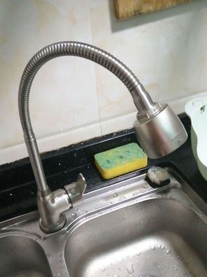 厨房单冷水龙头配件万向管出水弯管洗菜盆冷热旋转出水嘴接头配件
