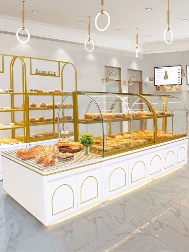 定制面包展示V柜蛋糕房密封中岛柜边柜模型柜冷藏柜实木钢化玻璃