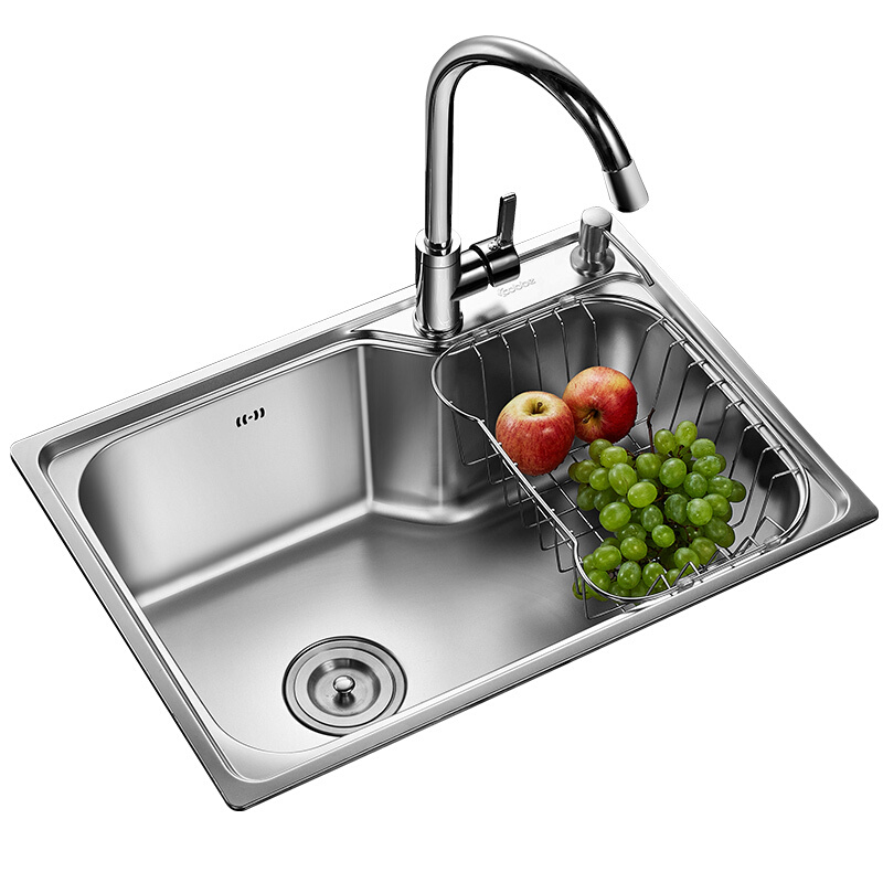 厨房304不锈钢水槽单槽洗菜盆架洗碗池一体加厚大单槽洗菜盆 A2款
