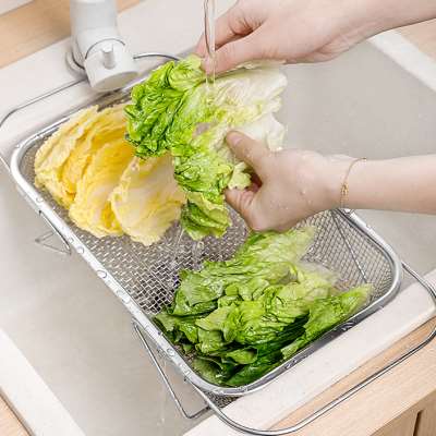 厨房洗菜盆沥水篮可伸缩不锈钢筐子碗盘收纳滤水洗碗池水槽沥水架