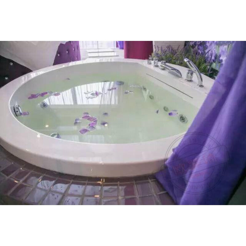 新款浴缸亚克力圆形嵌入式情侣浴池恒温泡泡双人按摩浴缸1.2米-2