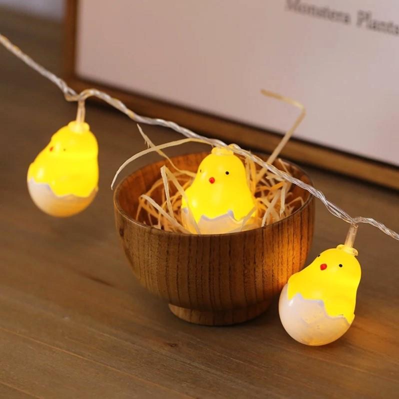 厂浙管家复活节彩蛋小鸡动物造型灯插电led灯串电池款节日室内销