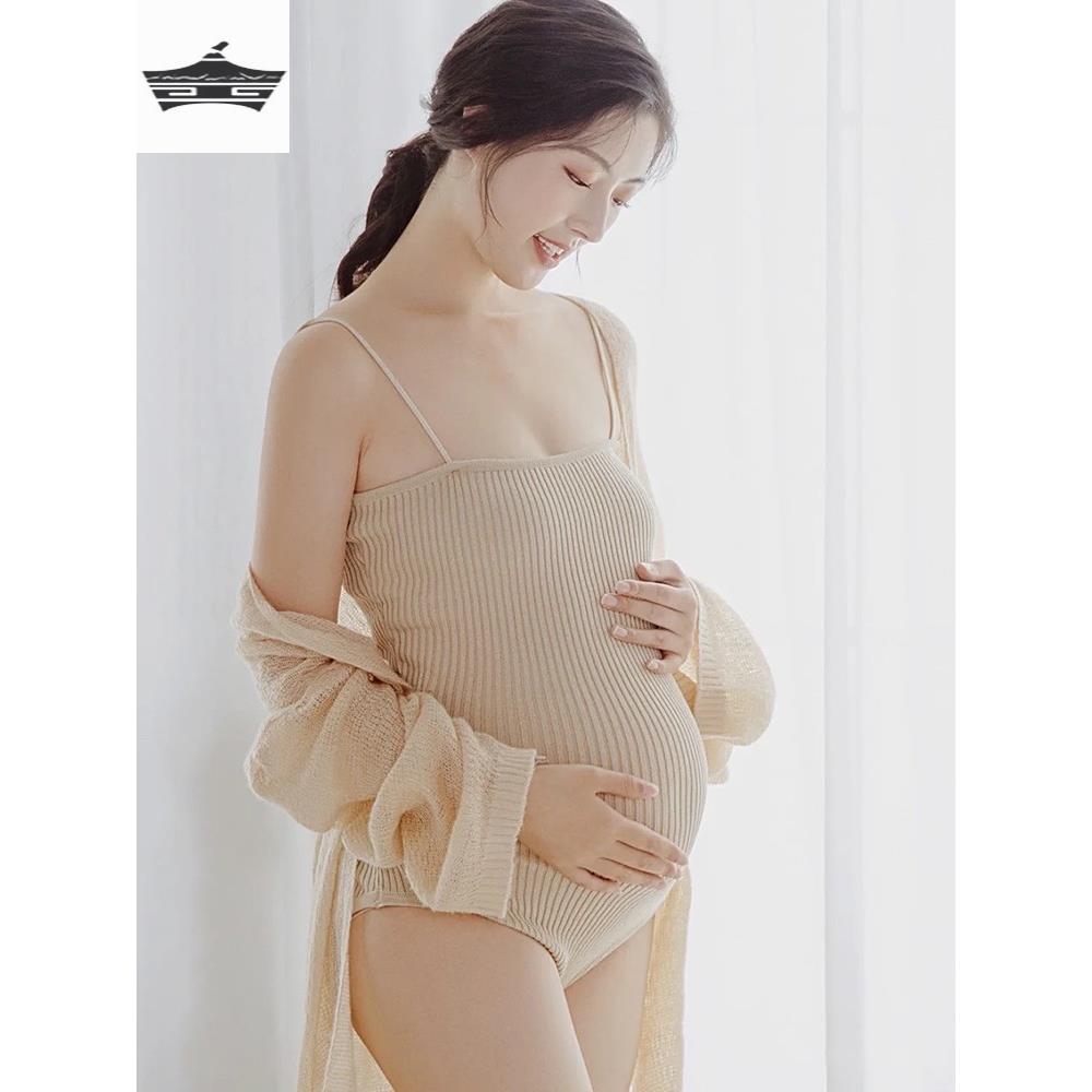 孕妇照服装裸色包身显瘦私房艺术照影楼拍照连体泳装孕妇摄影服装