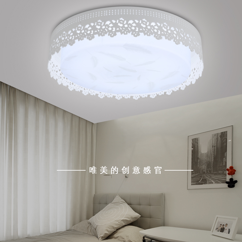 卧室灯圆形简约现代LED吸顶大气馨浪漫房间灯饰创意个性客厅灯具
