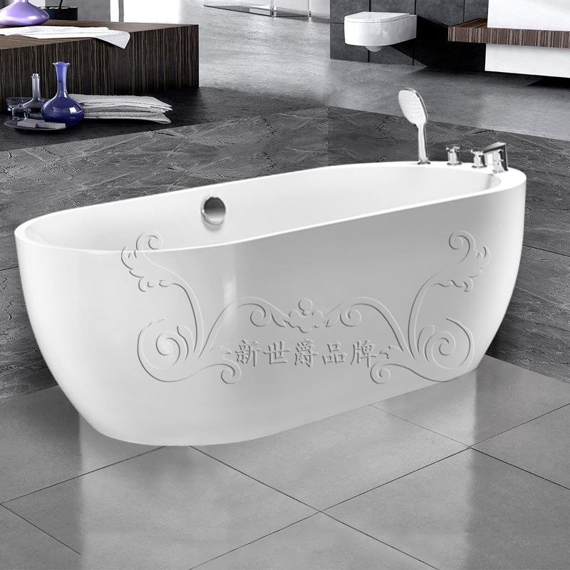 定制浴缸家用酒店小户型独立式一体亚克力恒温带龙头洗澡盆浴盆