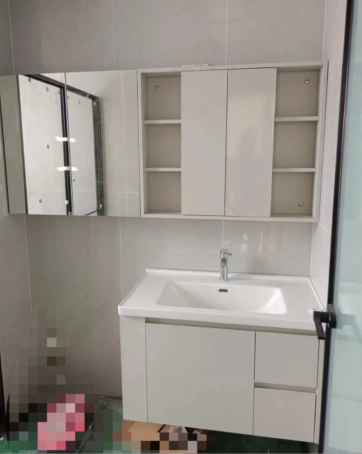 不锈钢蜂窝铝浴室柜洗手盆岩板台面、可按图订制、详情咨询客服