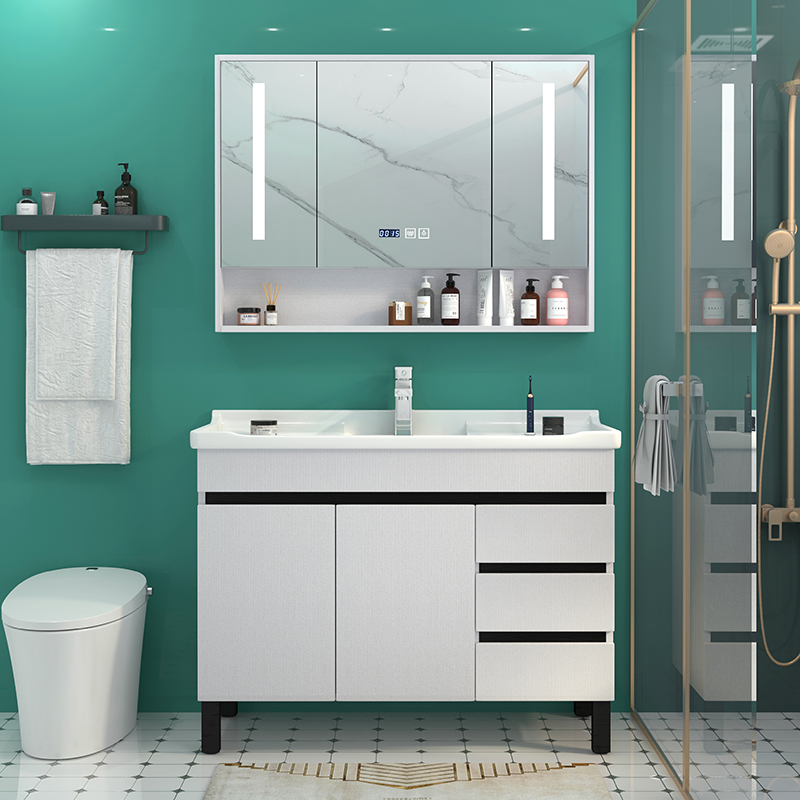 适用九牧᷂欧式实木浴室柜洗手洗脸池盆柜组合现代简约卫生间洗漱