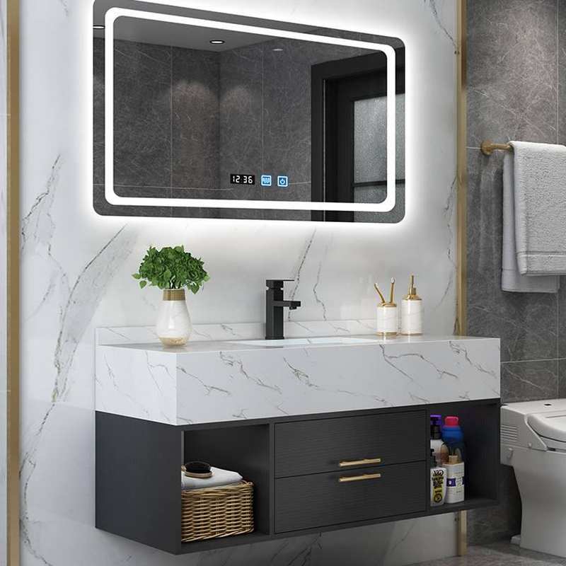 大理石浴室柜组合卫浴套装智能洗手洗脸池卫生间岩板洗漱台盆镜柜