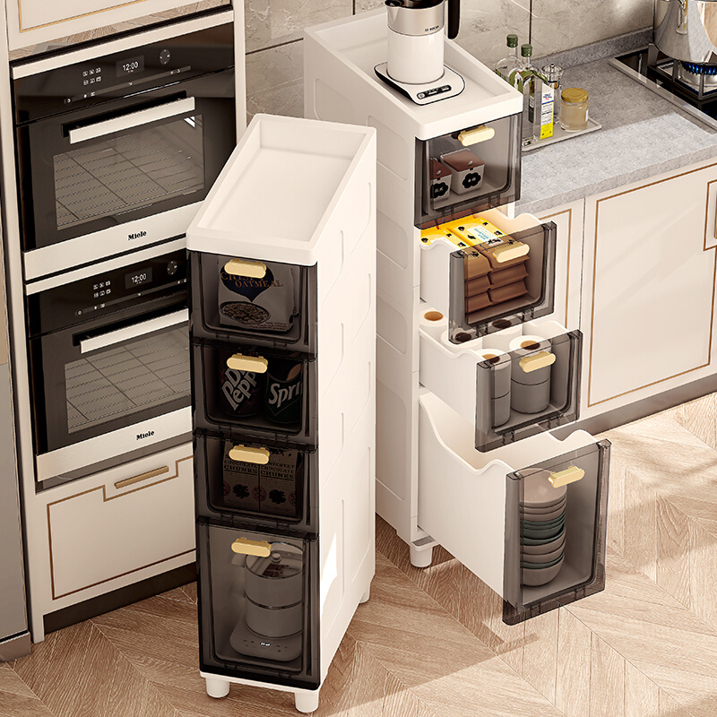 14透明夹缝收纳柜家用抽屉式卫生间缝隙储物柜厨房边柜超窄置物架