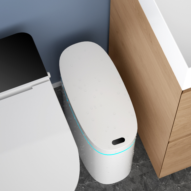 智能感应式垃圾桶卫生间自动家用厕所马桶刷纸篓窄筒l夹缝带盖电