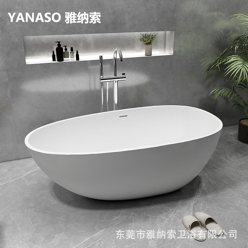 人造石浴缸 酒店民宿独立式浴缸 家用一体式成人精铝制石浴缸浴盆