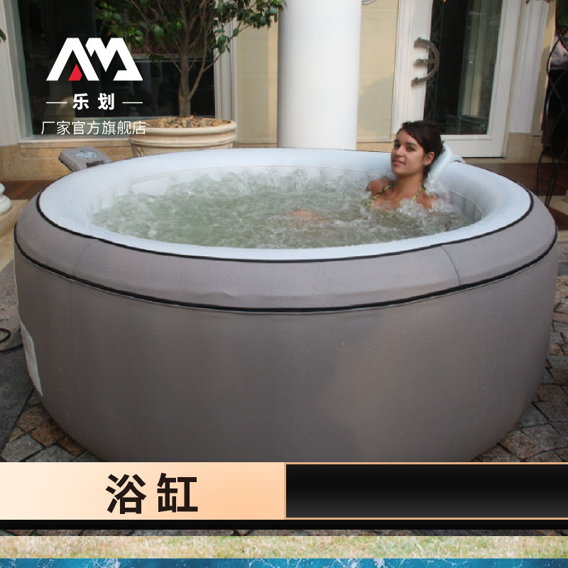 新款美泉充气spa按摩浴缸恒温加热功能家庭可拆卸温泉充气游泳池