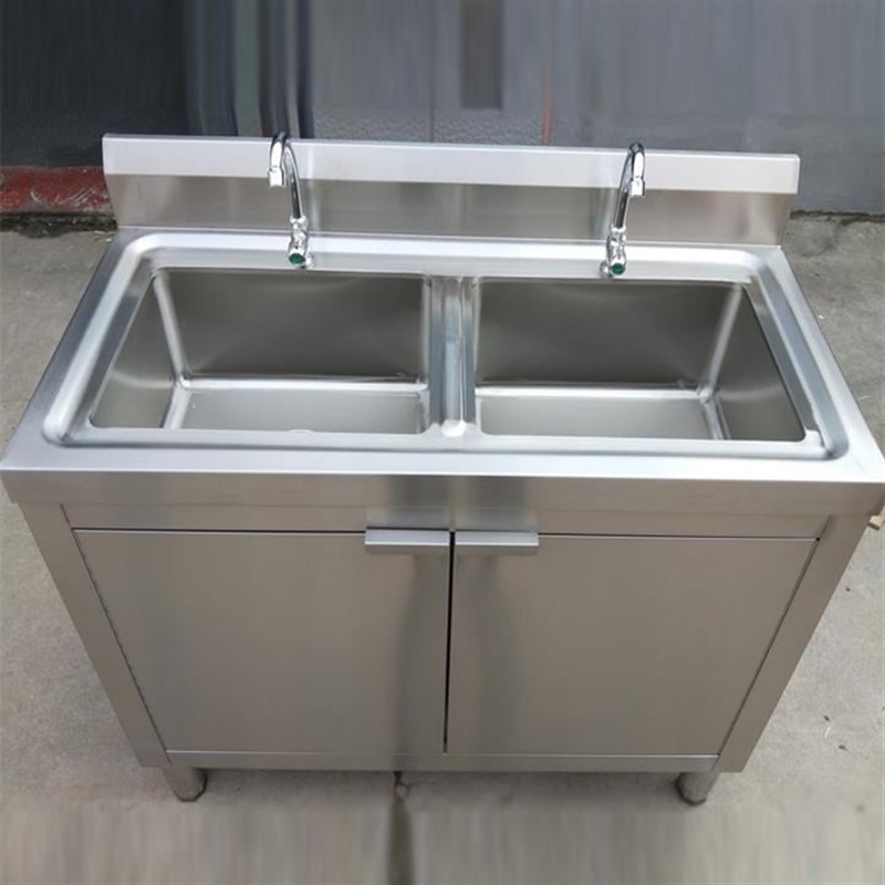304不锈钢水槽柜开门池双池单盆水池带门水池柜单池柜双池平台柜