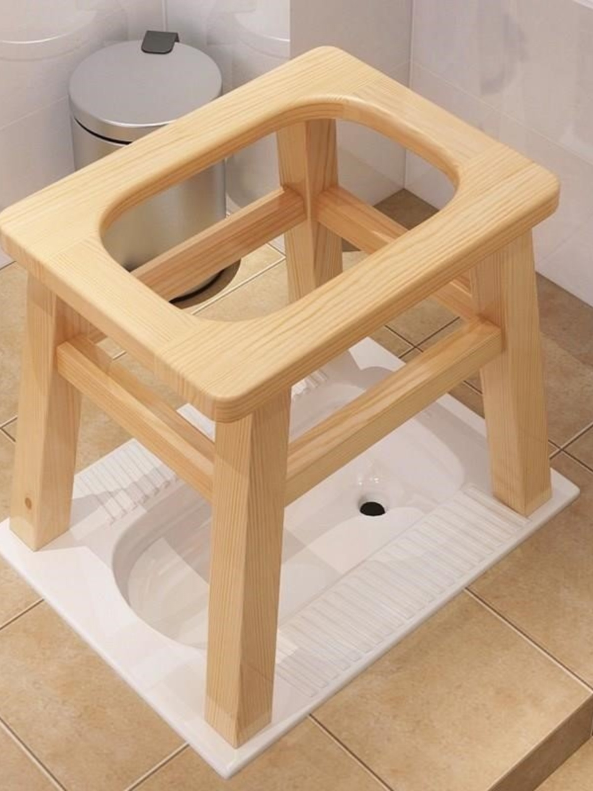 马桶凳坐便器家用老人可移动孕妇卫生间蹲坑改病人便携实木坐便椅
