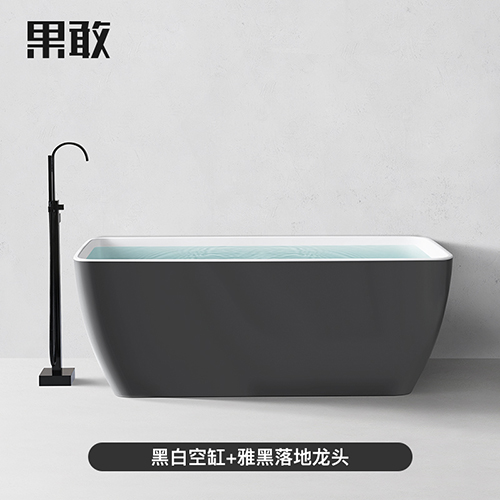 新款厂促亚克力双人网红独立浴缸家用小户型日式深泡浴盆1517米03