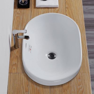 台中盆半嵌入式长方形卫生间 家用圆形简约面盆台上盆洗手盆