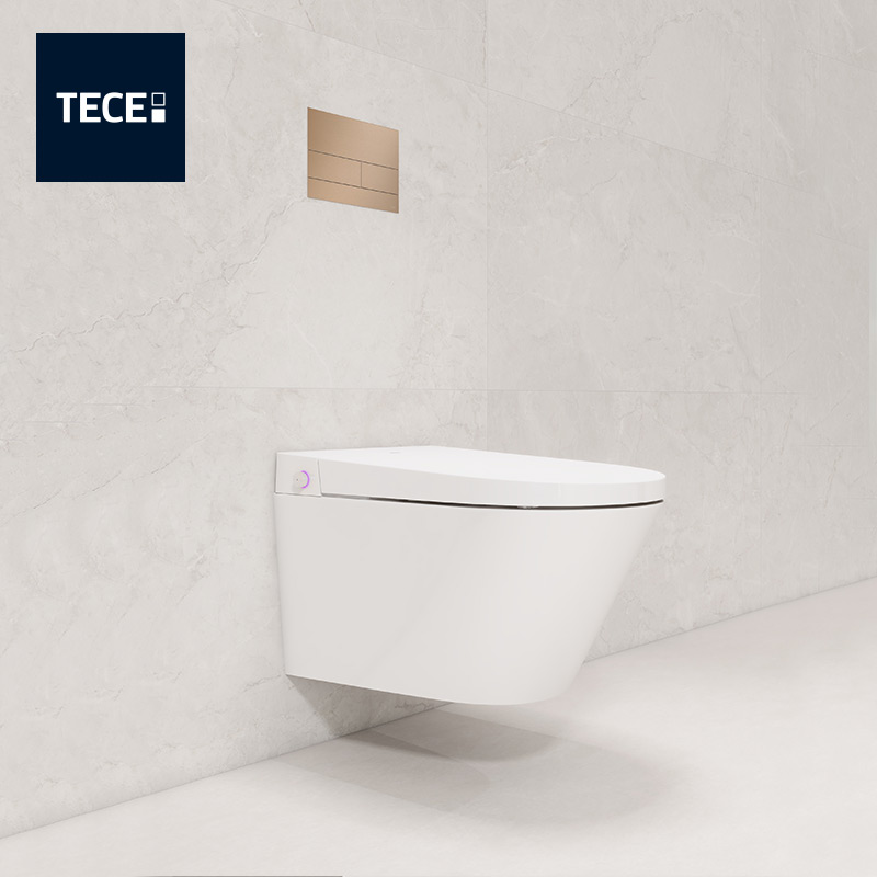 TECEspring尊享版智能一体壁挂座便器自动翻盖冲洗进口隐藏式水箱