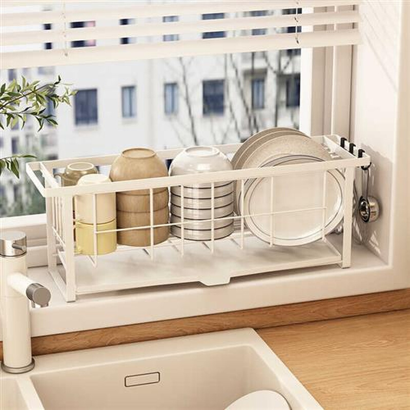 沥水碗盘架窄厨房窗台小碗筷沥水B架洗碗槽水池置物架放水槽晾碗