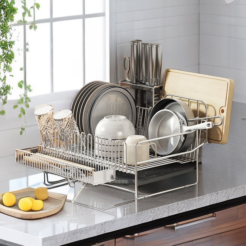 304不锈钢厨房沥水架水槽边碗筷碗盘碗碟餐具晾水架刀具砧板组合