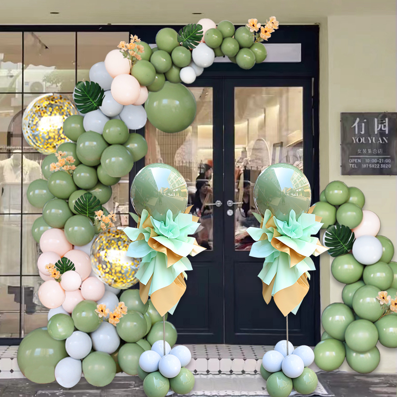 开业气氛周年庆活动七夕情人节气球链立柱装饰用品场景背景墙布置