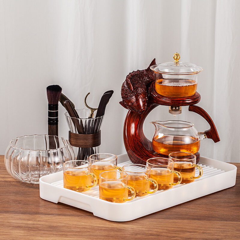 新玻璃茶具整套创意茶杯茶壶全自动懒人盖碗泡茶器日式家用功夫库