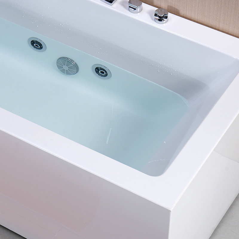 无缝宽边加厚加深方形浴缸智能恒温冲浪按摩浴缸亚克力家用小户型