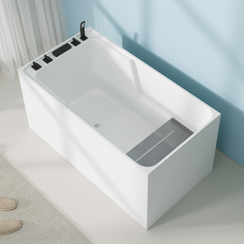 斯博朗日式小户型加深浴缸亚克力独立式成人家用小型坐泡浴缸方形