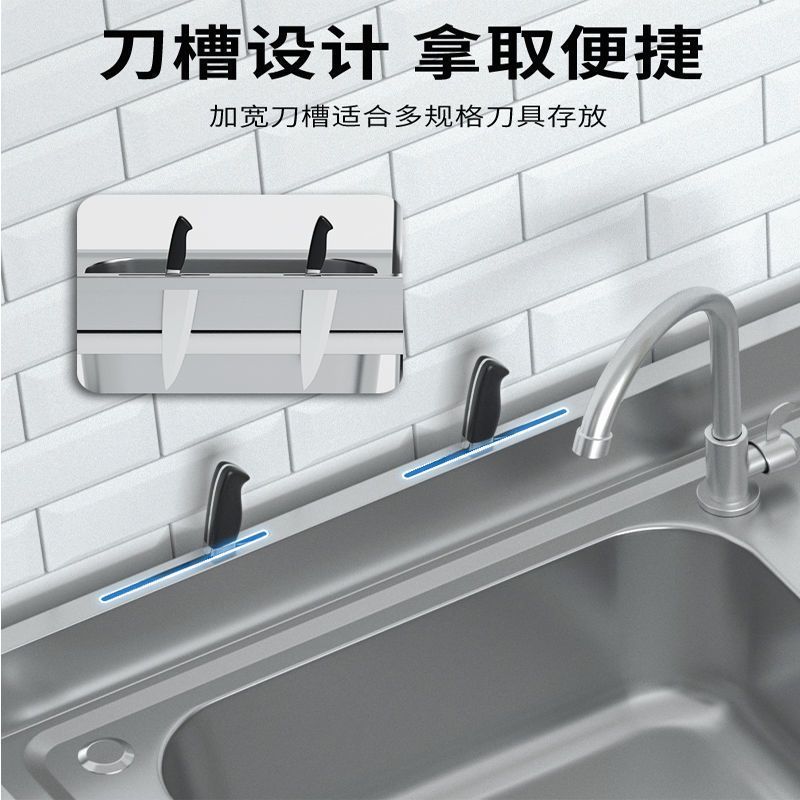 加厚款304不锈钢洗手盆洗碗池双槽厨房洗菜池台面一体带支架水槽