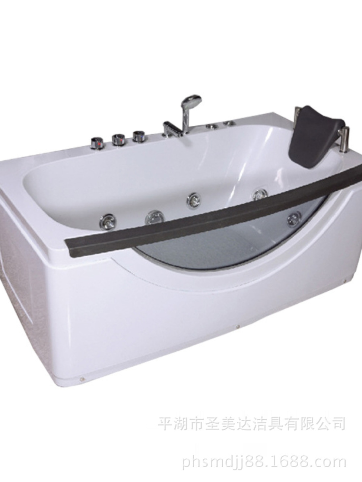新品长方形家用按摩浴缸单人亚克力独立式现代浴缸冲浪玻璃浴缸15