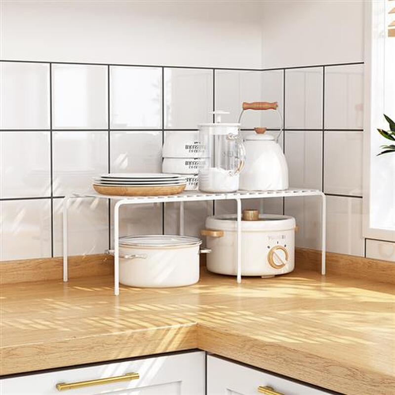 可伸缩台面分层置物厨房橱柜隔板碗架盘柜子收纳下水槽厨柜内置架