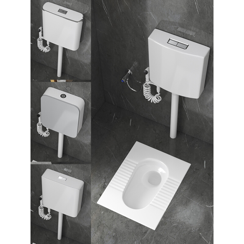 厕所冲水箱家用卫生间蹲便器蹲坑抽水马桶节能大冲力加厚标准通用