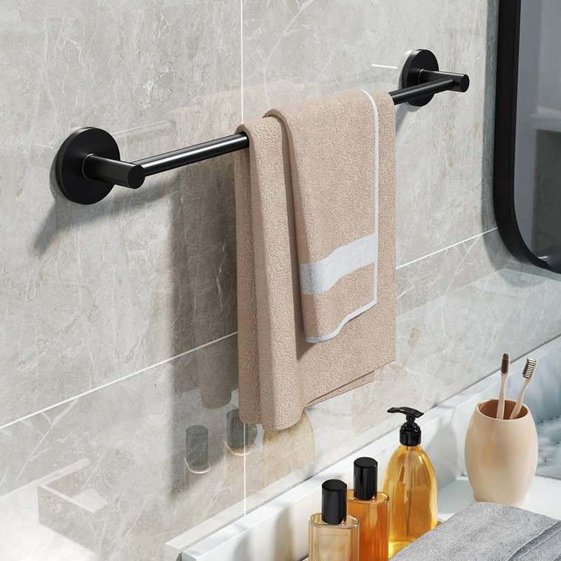 免打孔浴室单杆毛巾架太空铝厕所浴巾架洗手间毛巾挂架卫浴置物架