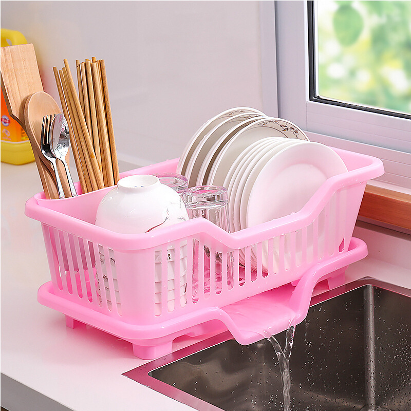 洗碗池沥水架家用厨房碗筷沥碗架简约塑料淋水篮长方形水槽晾碗架