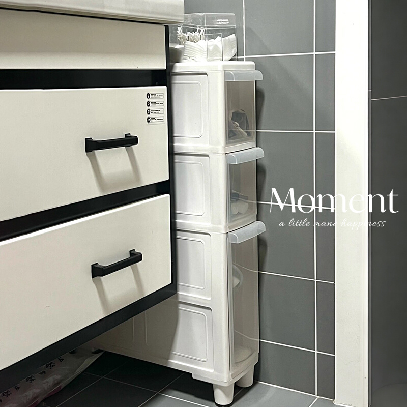 卫生间夹缝收纳柜抽屉式浴室窄缝储物柜家用马桶边柜子置物柜防水