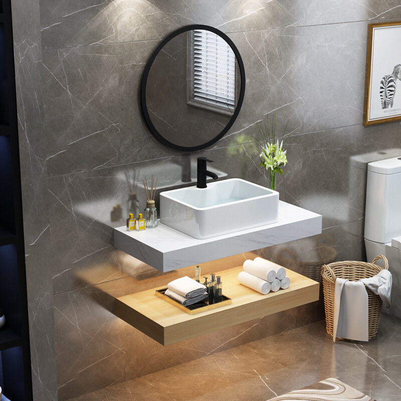 北欧浴室柜组合现代简约大理石卫生间小户型洗脸洗手台盆柜洗漱台